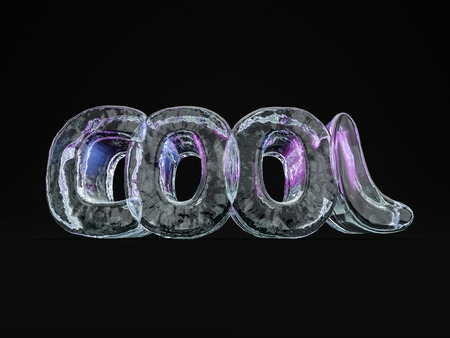 Word COOL made from ice letters on black background. 3d renderingの写真素材
