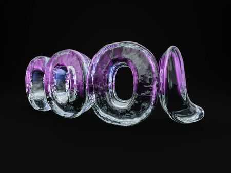 Word COOL made from ice letters on black background. 3d renderingの写真素材