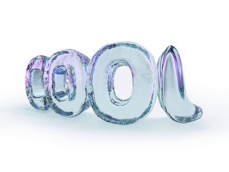 Word COOL made from ice letters on white background. 3d renderingの写真素材