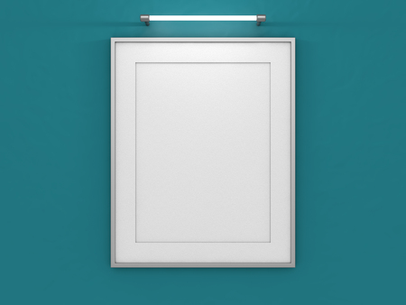 Blank poster in room with wall. Mock up, 3D Rendering