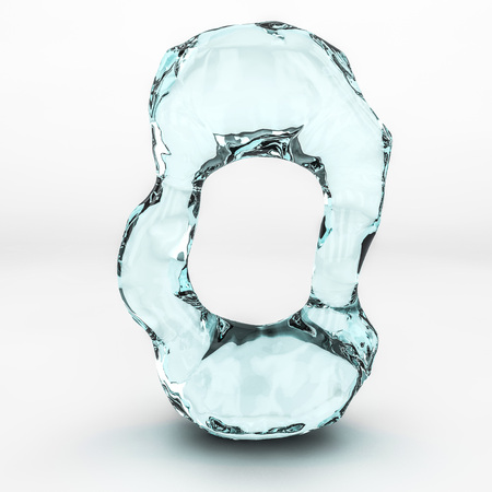 Number of water splashes isolated on white backgroundの写真素材