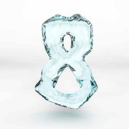 Number of water splashes isolated on white backgroundの写真素材