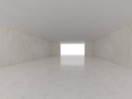 High definition empty white room. 3D renderingの写真素材