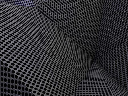 Carbon abstract dotted dark background concept. 3D rendering