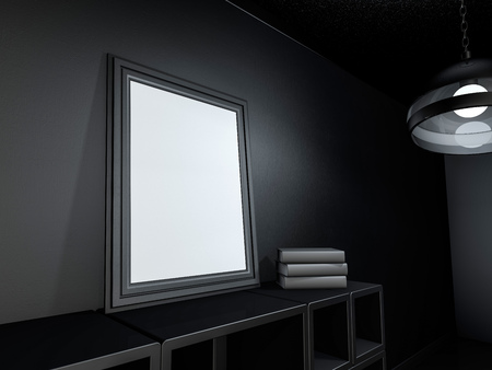 Poster frame mock up template. 3D rendering