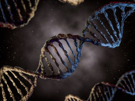 Digital illustration of a DNA model. 3D renderingの写真素材