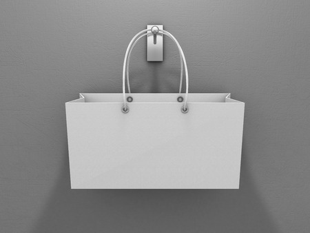 Empty Shopping Bag for advertising and branding. 3D renderingの写真素材