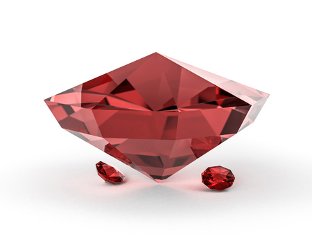 Diamond jewel on white background. 3D renderingの写真素材