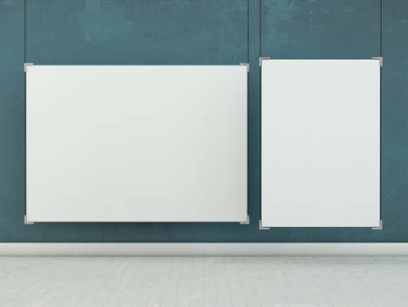 Blank flyer poster, mockup. 3Dの写真素材