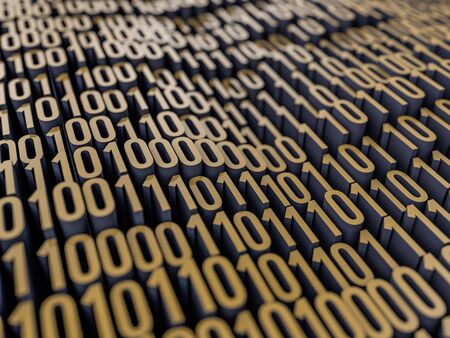 Digital background, information, digital binary technology concept. 3D renderingの写真素材
