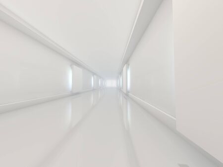 Abstract modern architecture background, empty open space interior. 3D renderingの写真素材