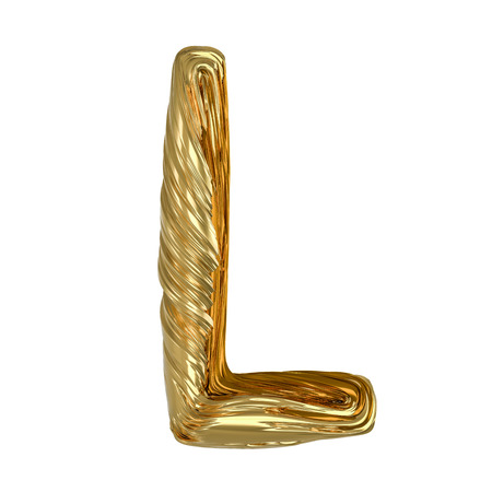 Image of gold color alphabet isolated on white. 3D renderingの写真素材