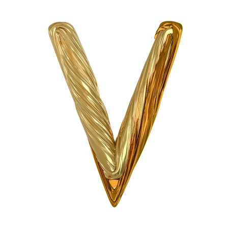 Image of gold color alphabet isolated on white. 3D renderingの写真素材