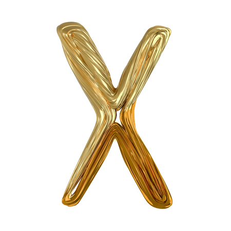 Image of gold color alphabet isolated on white. 3D renderingの写真素材