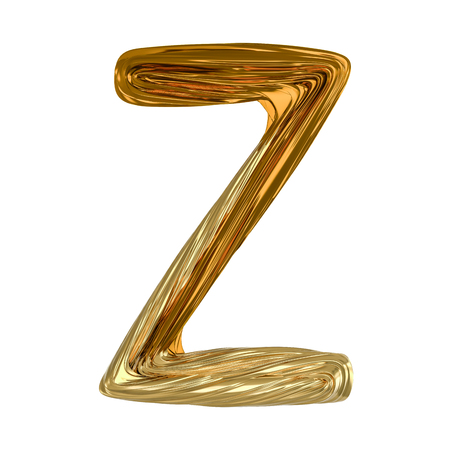 Image of gold color alphabet isolated on white. 3D renderingの写真素材