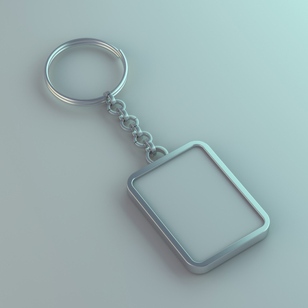 Blank metal trinket. Mockup 3D rendering
