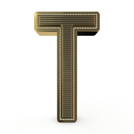 Golden symbol of the alphabet. Letter. 3D renderingの写真素材