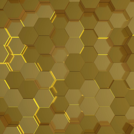 Abstract futuristic technological hexagonal background. 3D rendering