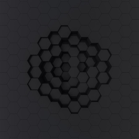 Abstract futuristic technological hexagonal background. 3D renderingの写真素材