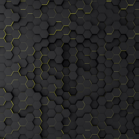 Abstract futuristic technological hexagonal background. 3D rendering