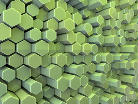Abstract futuristic technological hexagonal background. 3D rendering