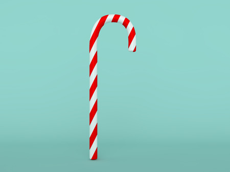 Christmas sweet candy cane isolated over the background. 3D renderingの写真素材