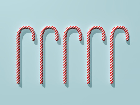 Christmas sweet candy cane isolated over the background. 3D renderingの写真素材