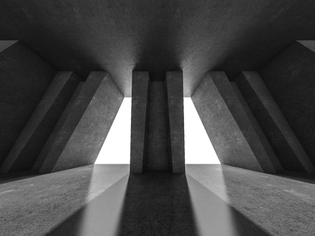 Abstract modern architecture background, empty open space interior. 3D renderingの写真素材