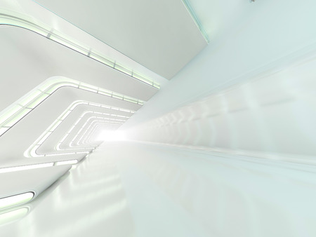 Abstract modern architecture background, empty open space interior. 3D renderingの写真素材