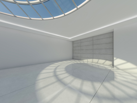 Abstract modern architecture background, empty open space interior. 3D renderingの写真素材