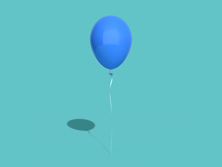 Happy holiday air flying balloon isolated on background. 3D rendering