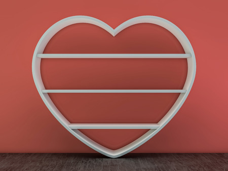 White empty closet. A cupboard with shelves. 3D renderingの写真素材