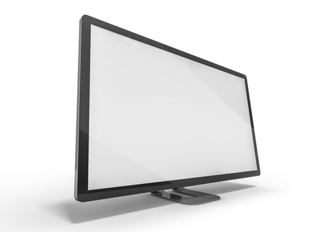 Monitor mockup. Design empty white template. 3D renderingの写真素材