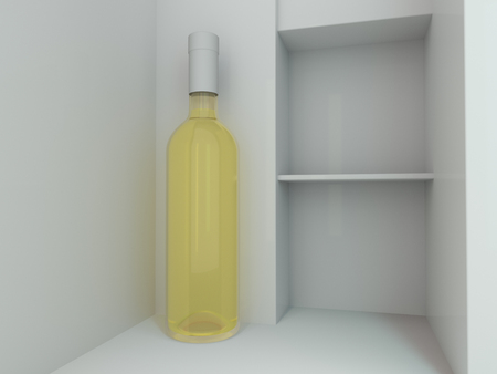 Wine Bottle Mockup. Blank Label. 3D renderingの写真素材