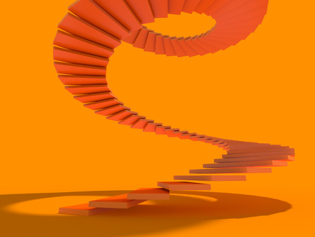 Rising arrow on staircase, increasing business. 3D renderingの写真素材