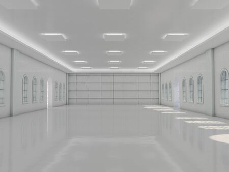 Abstract modern architecture background, empty open space interior. 3D rendering