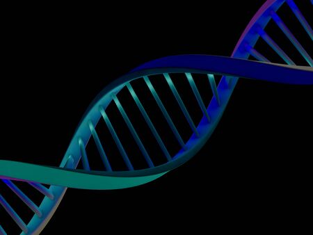 DNA chain. Abstract scientific background. Beautiful illustraion. Biotechnology, biochemistry, genetics and medicine concept. 3D renderingの写真素材