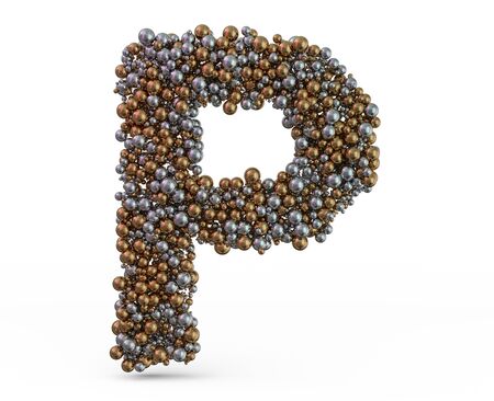 Light gold letter P on the background. 3D renderingの写真素材