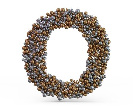 Light gold letter O on the background. 3D renderingの写真素材