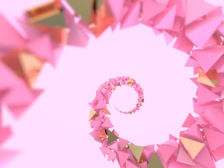 Abstract colorful swirled balls. Pink Candies fly in zero gravity. Creative background. 3D rendering