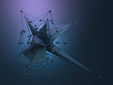 Abstract polygonal space low poly background with connecting dots and lines. Connection structure....