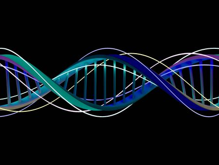 DNA chain. Abstract scientific background. Beautiful illustraion. Biotechnology, biochemistry, genetics and medicine concept. 3D renderingの写真素材