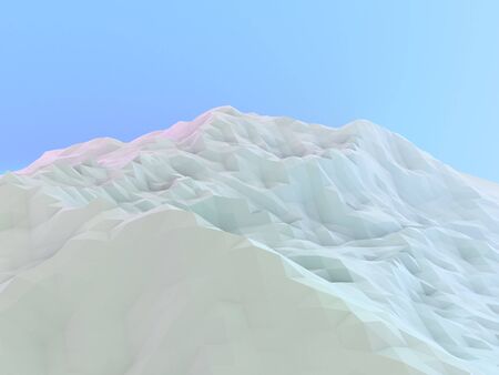 Abstract polygonal white landscape with mountains, hills. Modern geometric illustration. 3D renderingの写真素材