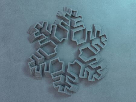 Texture gray wall with different stripes in the form of snowflakes. 3D renderingの写真素材
