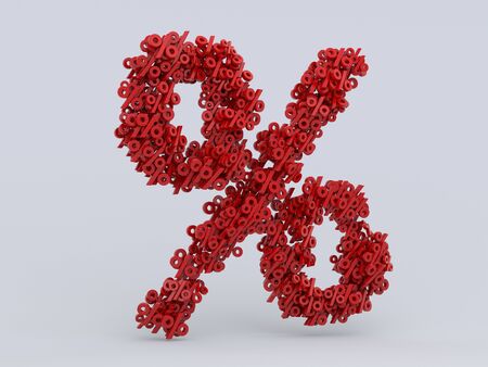 Seasonal sales background with percent discount pattern. Business illustration. 3D renderingの写真素材