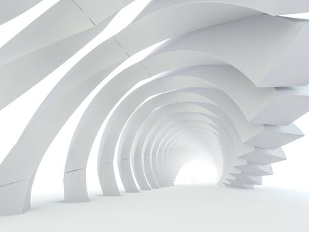 Abstract modern architecture background, empty open space interior. 3D renderingの写真素材