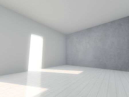 Abstract modern architecture background, empty open space interior. 3D renderingの写真素材