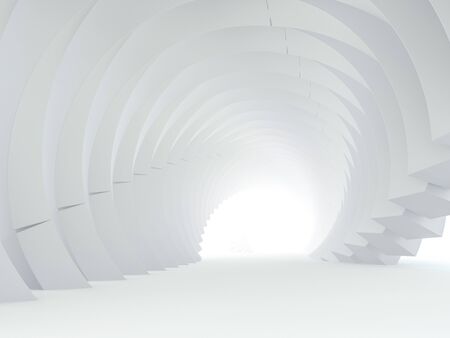 Abstract modern architecture background, empty open space interior. 3D renderingの写真素材