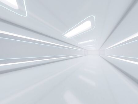 Abstract modern architecture background, empty open space interior. 3D renderingの写真素材