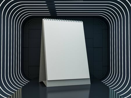 Empty desk calendar. Mockup design luxury concept. 3D renderingの写真素材